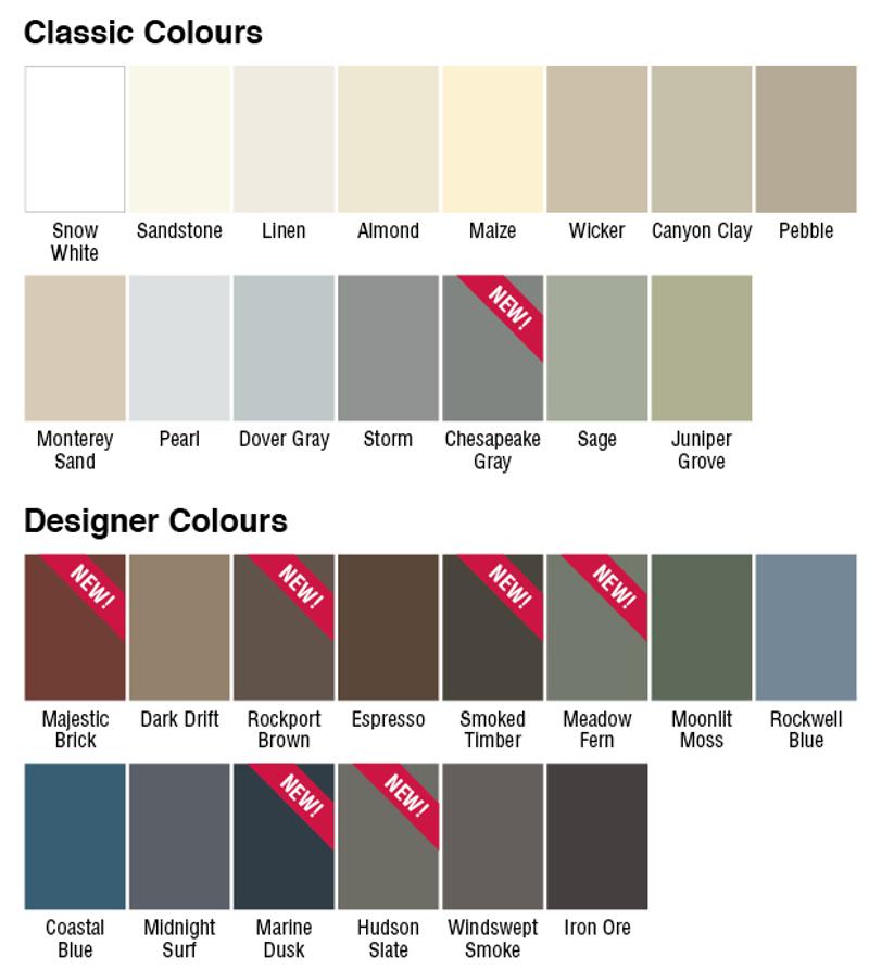 siding colours